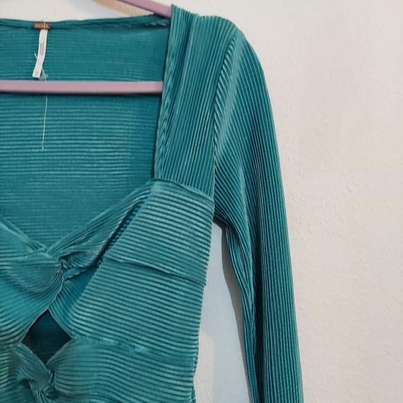 Free People NEW Leah Twist Tube Top Teal XS - Picture 5 of 14